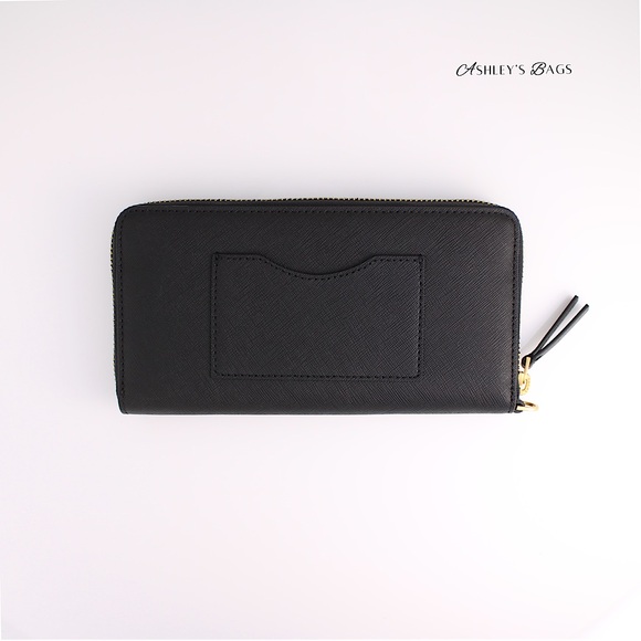 Tory Burch Large Leather Emerson Tote & Continental Wristlet Wallet In Black - Picture 11 of 13